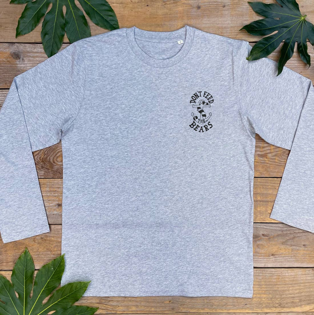 grey long sleeved tshirt with anchor print