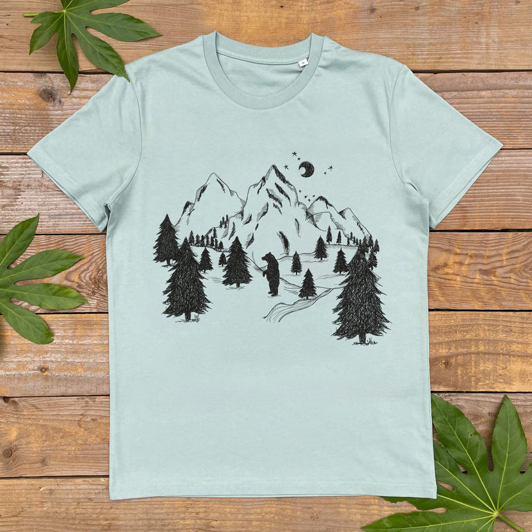 bear in the mountains tshirt