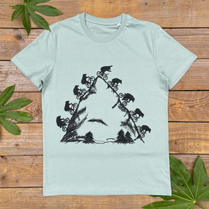 bear riding bike mint tee