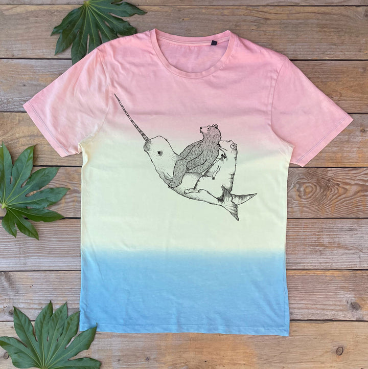 pastel ombre narwhal tee