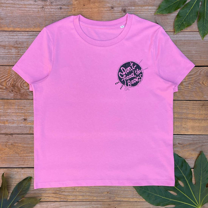pink tee with noodle design