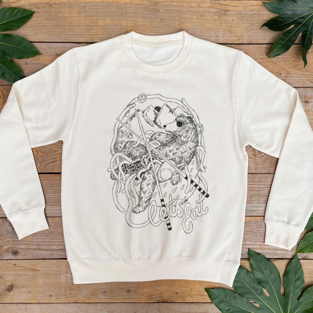 jumper with noodles and bear design