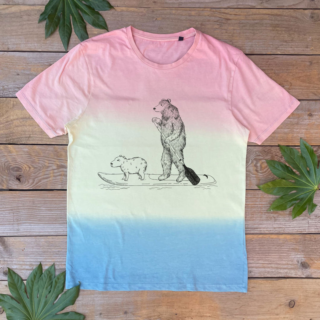 capybara and bear ombre tshirt