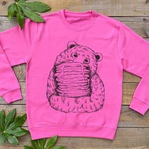 pink jumper pancakes and a bear