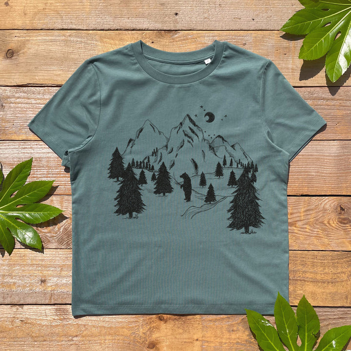mountains and bear womens tee