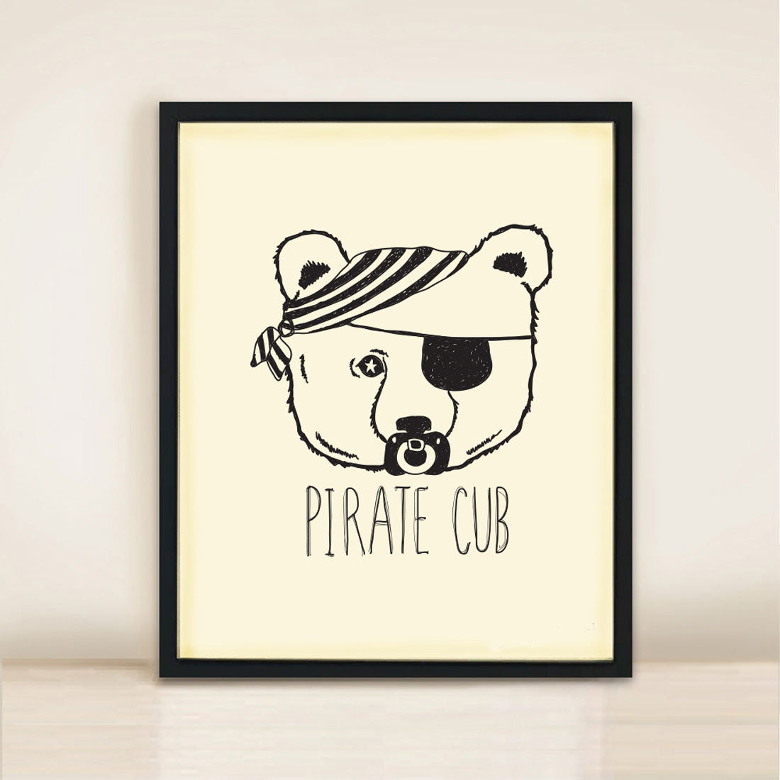 pirate cub bear nursery print