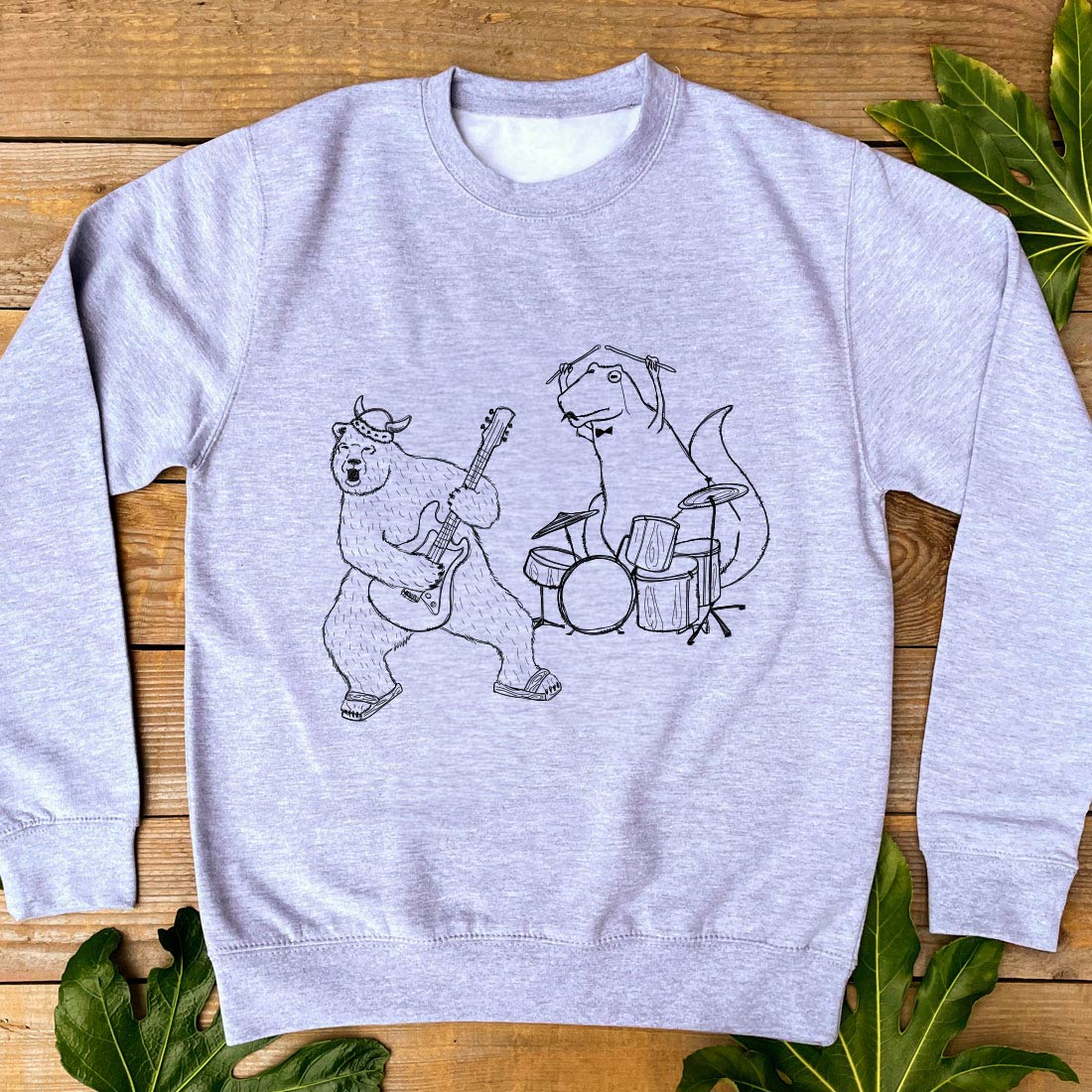 bear and dino in rock band jumper