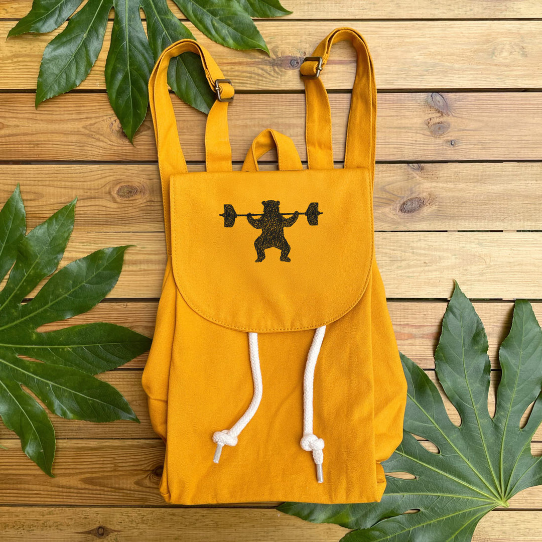 weightlifting bear mustard backpack