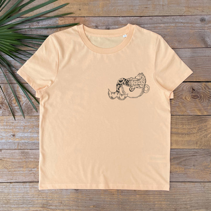 mermaid bear sat in teacup tshirt