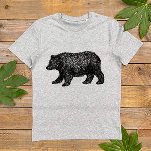 grey tshirt with bear walking