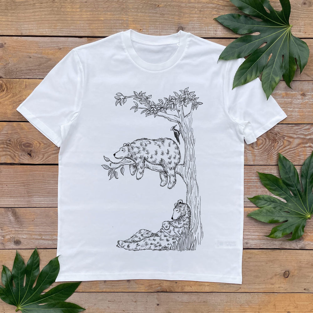 bears sleeping grey tshirt
