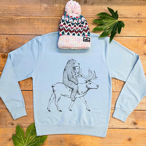 bear riding reindeer jumper