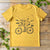 mens mustard t-shirt with bear riding a bike