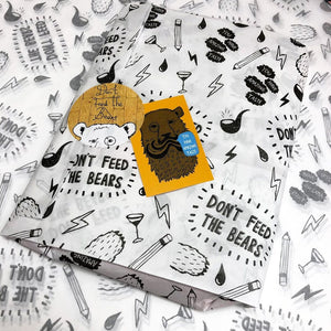 don't feed the bears custom tissue paper