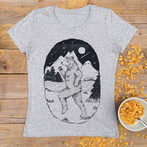 women's t-shirt with bear running