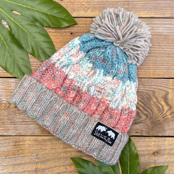 pastel bobble hat