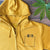 pocket bear zip up hoodie mustard