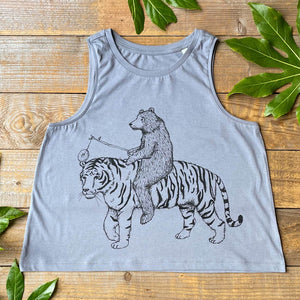 Bear and Tiger women's grey vest