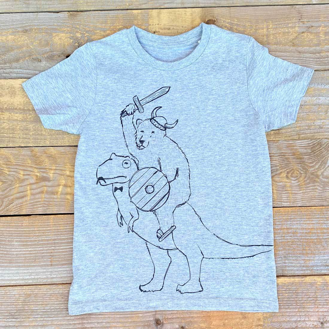 warrior kids grey tee