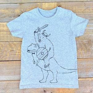 warrior kids grey tee