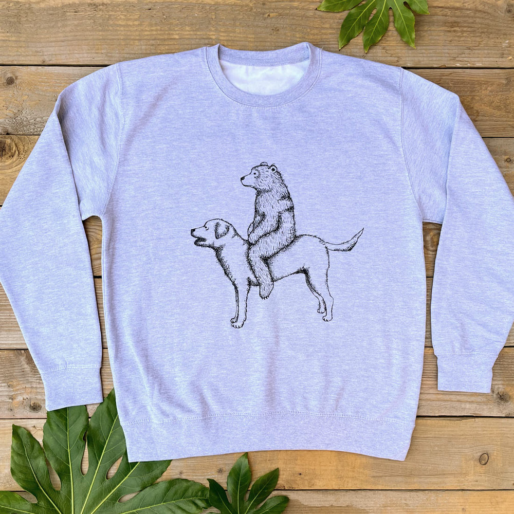 bear and dog grey jumper 