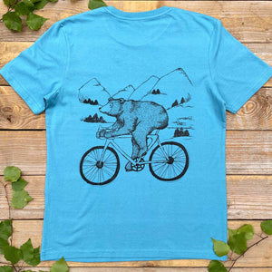 'Cycling Bear' T-Shirt FRONT AND BACK PRINT