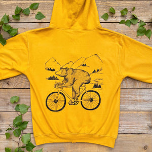 bear riding a bicycle