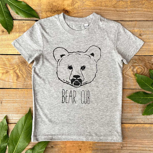 grey baby bear cub t-shirt