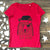bear in Santa hat scoop neck tee red
