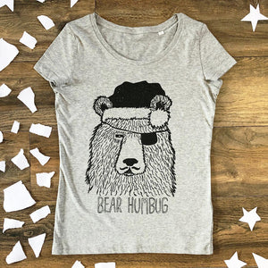 Christmas bear women's t-shirt grey