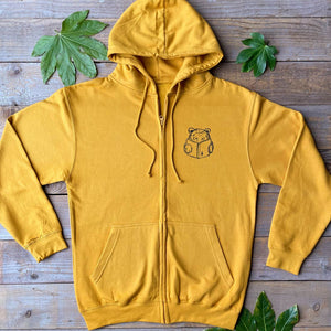 bear reading book hoodie