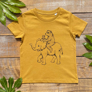 kids bear and elephant t-shirt