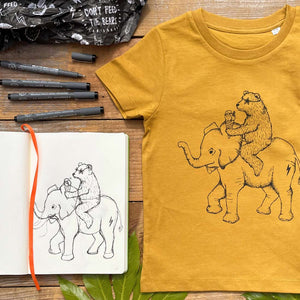 bear sketch and t-shirt