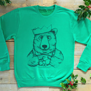 bear eating christmas dinner