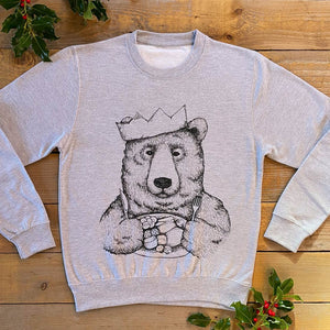 grey christmas jumper with bear