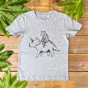 Triceratops and Bear Kids T-Shirt