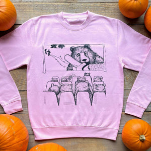 horror film bear pink jumper