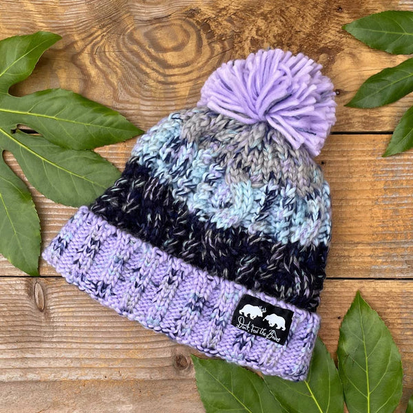 lilac kids bobble hat