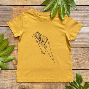 kids bear mustard t-shirt