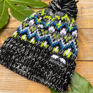 winter bobble hat black