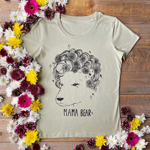 mama bear and flowers t-shirt