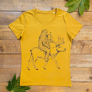 Reindeer and Bear Scoop Neck T-Shirt