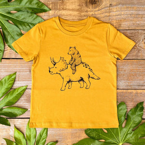 Triceratops and Bear Kids T-Shirt