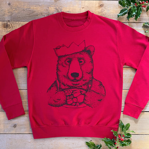 red christmas bear jumper