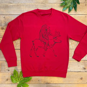 red reindeer mens jumper