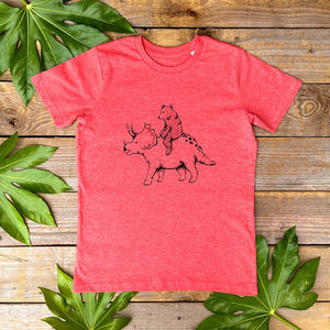 Triceratops and Bear Kids T-Shirt