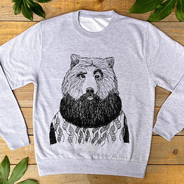 Bear and beard grey jumper
