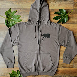 little walking bear hoodie charcoal longer shot