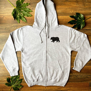 little walking bear hoodie grey 2